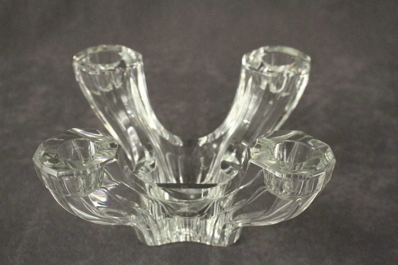 Primary image for Vintage Scandinavian Art Crystal Four Arm 4 Lite Taper Candle Holder Centerpiece