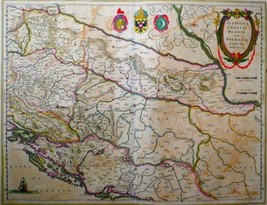Sclavonia, Croatia, Bosnia cum Dalmatiae Parte Mercator Old Map 1640 - £276.01 GBP