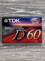 TDK D60 High Output Blank Audio Cassette Tapes NEW SEALED- - $3.47