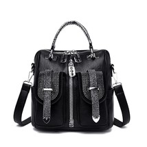 Women 3 Use Diamond Small Backpacks Female Fashion Sequins School Shoulder Bags  - £46.87 GBP