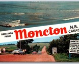 Dual View Banner Greetings From Moncton New Brunswick Canada Chrome Post... - $3.91
