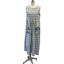 Handmade Dress Smock Festival Blue Plaid Costume Prairie Adult - £38.66 GBP