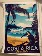 Costa Rica Fabric Art Poster- 12”x18” New Pura Vida’ Travel Advertisement - £6.88 GBP