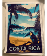 Costa Rica Fabric Art Poster- 12”x18” New Pura Vida’ Travel Advertisement - £6.91 GBP