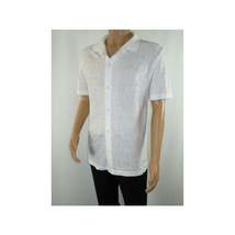 Mens Stacy Adams Italian Style Knit Woven Shirt Short Sleeves 3128 Pure White image 4