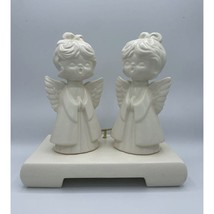 VTG Angel Choir Arnels Ceramic Pottery Bisque The First Noel Music Box Christmas - $14.49