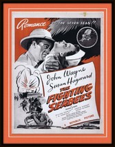 ORIGINAL Vintage 1943 John Wayne Fighting Seabees 11x14 Framed Advertise... - £117.44 GBP