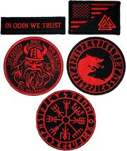 Miltacusa in Odin We Trust US Flag Valknut Úlfhédnar Wolf Viking Compass Vegvisi - £15.84 GBP