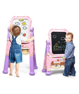 Height Adjustable Kids Art Easel Magnetic Double Sided Board Children Gi... - £95.16 GBP