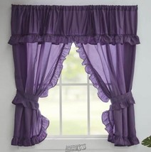 Stoneberry Ruffled Window Curtain Set Plum - $23.74