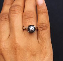 Black Star Sapphire Ring Statement Handmade Ring 925Sterling Silver Antique Ring - £39.62 GBP