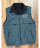 Drift Creek Outdoors Men&#39;s Med Green Full Zip Fleece Lined Revesible Ves... - $43.30 CAD