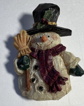 Brooch Pin Christmas Country Snowman multicolored 2.5 Inches Vintage - £6.19 GBP