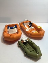 Boats Rubber Rafts Lego Bulk Mix Lot Water Ocean Orange green coast guard - £8.97 GBP