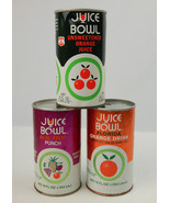Set of 3 Vintage Juice Bowl Soda Cans Steel Cardbaord Orange Juice Punch... - £12.61 GBP