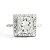 Authenticity Guarantee 
GIA Square Halo Princess Diamond Engagement Ring 18K ... - £31,629.76 GBP
