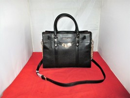 Michael Kors Nouveau Hamilton Large Satchel, Tote, Shoulder Bag $358 Black #3334 - £103.65 GBP