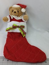 Russ Bear Plush Christmas Stocking Caress Pets 15 Inch Stuffed Animal Toy - $24.95