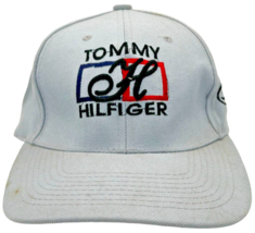 vintage tommy hilfiger hook &amp; look adjustable grey hat OSFA - $9.98