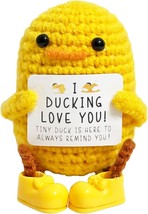 Positive Crochet Animals Long Legged Mini Duck I Ducking Love You Funny  - $18.00