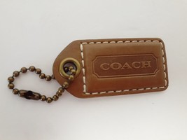 Vintage COACH Key Fob Chain Hang Tag 2.5&quot; Brown - £22.63 GBP
