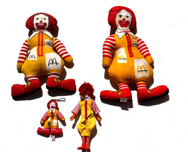 4 Ronald McDonald dolls vintage plush stuffed 15 13 8 and 4 inches tall  - £15.81 GBP