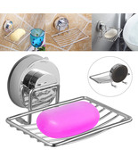 Soap Dish Shower Stainless Steel Wall Mounted Bar Holder Bathroom Suctio... - £17.29 GBP
