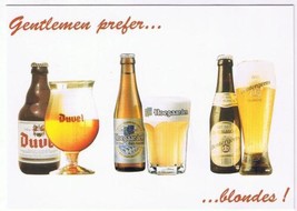 Belgium Postcard Beer Duvel Hoegaarden Dentergems Gentlemen Prefer Blondes - £1.72 GBP