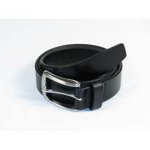 Men VALENTINI solid Leather Belt Classic Pin Buckle Big Sizes V801 black image 3