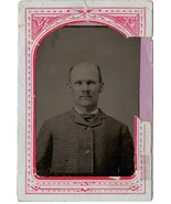 Rare Find - 1870s era Quarter Plate Tintype of Bald Man in tweed jacket ... - £21.32 GBP
