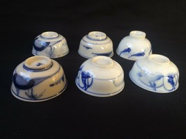 Antique Japanese sake cup Seven lucky god 6 SET hand painting - $80.00