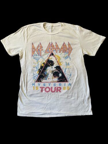 Primary image for Def Leppard Hysteria Tour 1988 White Unisex T Shirt Medium