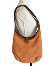 Tommy Bahama Handbag Orange Canvas Hobo Suede Strap - £15.81 GBP