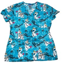 Olaf Frozen Disney Blue Scrub Top Size XS - $14.40