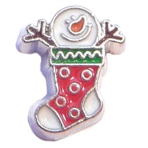 Snowman Stocking Floating Locket Charm - £1.93 GBP