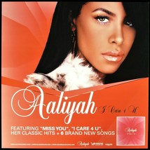 AALIYAH &quot;I CARE FOR YOU&quot; 2003 PROMO POSTER/FLAT 2-SIDED 12X12 ~RARE~ HTF... - £21.15 GBP