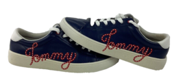 Tommy Hilfiger Shoes Women&#39;s Size 8M Navy Blue Red Script Sneakers Low Tops - £26.13 GBP