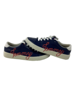 Tommy Hilfiger Shoes Women&#39;s Size 8M Navy Blue Red Script Sneakers Low Tops - £26.05 GBP