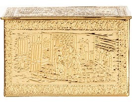 DOLLHOUSE Brass Fireplace Log Box Treasure Chest S1081 Miniature - £20.95 GBP