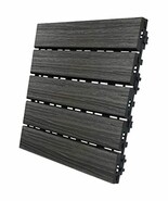 AURA 12&quot; x 12&quot; Premium Interlocking Snap On Faux Wood Engineered Polymer... - $53.90
