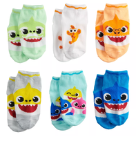 NEW Toddler Nickelodeon Pinkfong Baby Shark 6 Pair Pack Low Cut Socks sz 2-4T - £7.83 GBP