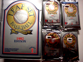 (15) Unopened 1992 Leaf Baseball Series 1 packs w/box-15/pack-225 total cards - £14.55 GBP