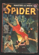 Spider 12/1940-Popular torture bondage cover-terrified woman spread &amp; ch... - £321.89 GBP