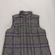 d & Co. Denim + Company RN#81890 Women's Gray Plaid Full Zip Vest Size Small  image 13