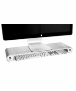 Quirky Space Bar Desk Organizer Monitor Stand &amp; 6-Port USB Hub -white  - $101.85 CAD