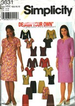 Misses&#39; 2-Piece DRESSES 2001 Simplicity Pattern 9831 Sizes 6-12 - £9.58 GBP