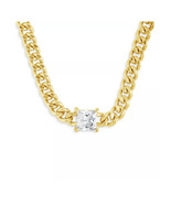 Sterling Forever 14k Gold Plated Cubic Zirconia Curb Chain Necklace - $29.99