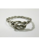 Vintage Sterling Silver Ring Size 5.5 Twisted Infinity Knotted Braided T... - £19.79 GBP