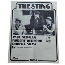 THE STING movie poster PAUL NEWMAN ROBERT REDFORD Rare 22x17 Swank  - $42.08