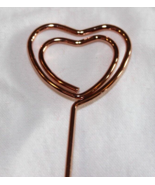 28 LOT ROSE GOLD HEART METAL WIRE DINNER NAME CARD PLACEMENT HOLDERS 3-1/4” - $15.00